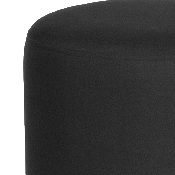 Barrington Upholstered Round Ottoman Pouf in Black Fabric, QY-S10-5001-1-BK-GG