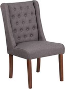 Gray Fabric Tufted Parsons Wide Poker Chair, AGS19-GY