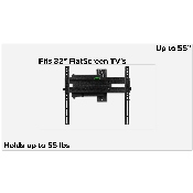 FLASH MOUNT Full Motion TV Wall Mount - Built-In Level - Max VESA Size 400 x 400mm - Fits most TV's 32" - 55" (Weight Cap 55LB), RA-MP005-GG