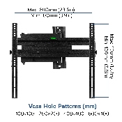 FLASH MOUNT Full Motion TV Wall Mount - Built-In Level - Max VESA Size 400 x 400mm - Fits most TV's 32" - 55" (Weight Cap 55LB), RA-MP005-GG