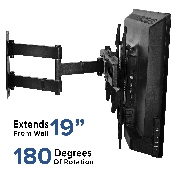 FLASH MOUNT Full Motion TV Wall Mount - Built-In Level - Max VESA Size 400 x 400mm - Fits most TV's 32" - 55" (Weight Cap 55LB), RA-MP005-GG