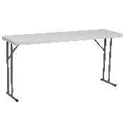 5-Foot Granite White Plastic Folding Training Table, RB-1860-GG
