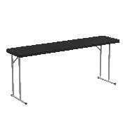 70.8 Inch Black Plastic Folding Training Table, RB-1872-BK-GG