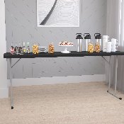 70.8 Inch Black Plastic Folding Training Table, RB-1872-BK-GG