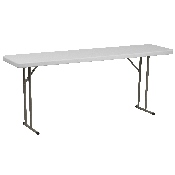 6-Foot Granite White Plastic Folding Training Table, RB-1872-GG
