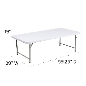 4.93-Foot Kid's Granite White Plastic Folding Table, RB-3060-KID-GG