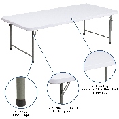 4.93-Foot Kid's Granite White Plastic Folding Table, RB-3060-KID-GG