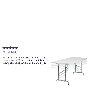 6-Foot Height Adjustable Granite White Plastic Folding Table, RB-3072ADJ-GG
