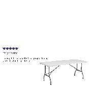 6-Foot Bi-Fold Granite White Plastic Folding Table, RB-3072FH-GG