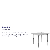2.79-Foot Square Bi-Fold Granite White Plastic Folding Table with Carrying Handle, RB-3434FH-GG