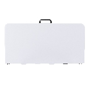 2.79-Foot Square Bi-Fold Granite White Plastic Folding Table with Carrying Handle, RB-3434FH-GG