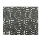 Geometric Bohemian Low Pile Rug - 8' x 10' - Dark Gray/Ivory Polyester, RC-CR19-1330-810-GR-GG