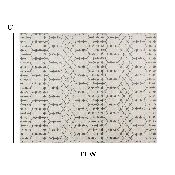 Geometric Bohemian Low Pile Rug - 8' x 10' - Ivory/Gray Polyester, RC-CR19-1330-810-IV-GR-GG