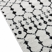 Geometric Bohemian Low Pile Rug - 8' x 10' - Ivory/Black, RC-CR19-1330-810-WH-GG