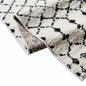 Geometric Bohemian Low Pile Rug - 8' x 10' - Ivory/Black, RC-CR19-1330-810-WH-GG