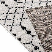 Geometric Bohemian Low Pile Rug - 8' x 10' - Ivory/Black, RC-CR19-1330-810-WH-GG