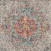 Distressed Medallion Area Rug - 5' x 7' - Gray Multi Polyester, RC-EG-202101-02-57-GR-GG