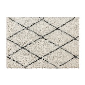 Shag Style Diamond Trellis Area Rug - 5' x 7' - Ivory/Gray Polyester (PET), RC-KJ-181070-01-57-IV-GR-GG