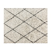 Shag Style Diamond Trellis Area Rug - 8' x 10' - Ivory/Gray Polyester (PET), RC-KJ-181070-01-810-IV-GR-GG