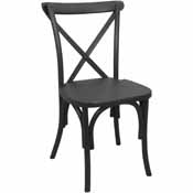 2-pack Advantage Black Resin X-Back Chair, RESXB-BLACK-2