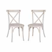 2-pack Advantage White Resin X-Back Chair, RESXB-WHITE-2