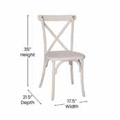 2-pack Advantage White Resin X-Back Chair, RESXB-WHITE-2