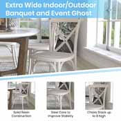 2-pack Advantage White Resin X-Back Chair, RESXB-WHITE-2