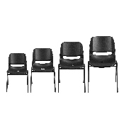 HERCULES Series 440 lb. Capacity Kid's Black Ergonomic Shell Stack Chair with Black Frame and 12" Seat Height, RUT-12-PDR-BLACK-GG