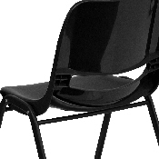 HERCULES Series 440 lb. Capacity Kid's Black Ergonomic Shell Stack Chair with Black Frame and 12" Seat Height, RUT-12-PDR-BLACK-GG