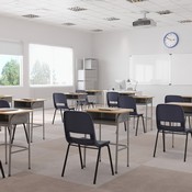 HERCULES Series 661 lb. Capacity Navy Ergonomic Shell Stack Chair with Black Frame and 16'' Seat Height [RUT-16-PDR-NAVY-GG], RUT-16-PDR-NAVY-GG