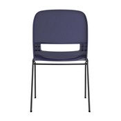 HERCULES Series 661 lb. Capacity Navy Ergonomic Shell Stack Chair with Black Frame and 16'' Seat Height [RUT-16-PDR-NAVY-GG], RUT-16-PDR-NAVY-GG