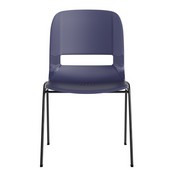 HERCULES Series 661 lb. Capacity Navy Ergonomic Shell Stack Chair with Black Frame and 16'' Seat Height [RUT-16-PDR-NAVY-GG], RUT-16-PDR-NAVY-GG