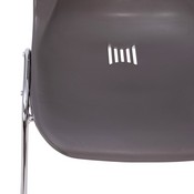 HERCULES Series 880 lb. Capacity Gray Ergonomic Shell Stack Chair with Chrome Frame and 18'' Seat Height, RUT-18-GY-CHR-GG