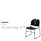 HERCULES Series 880 lb. Capacity Black Ultra-Compact Stack Chair with Black Powder Coated Frame, RUT-188-BK-GG