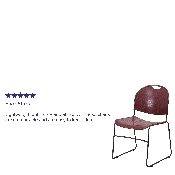 HERCULES Series 880 lb. Capacity Burgundy Ultra-Compact Stack Chair with Black Powder Coated Frame, RUT-188-BY-GG