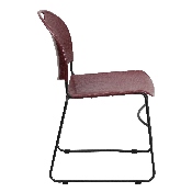 HERCULES Series 880 lb. Capacity Burgundy Ultra-Compact Stack Chair with Black Powder Coated Frame, RUT-188-BY-GG