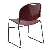 HERCULES Series 880 lb. Capacity Burgundy Ultra-Compact Stack Chair with Black Powder Coated Frame, RUT-188-BY-GG