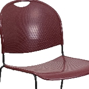 HERCULES Series 880 lb. Capacity Burgundy Ultra-Compact Stack Chair with Black Powder Coated Frame, RUT-188-BY-GG