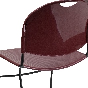 HERCULES Series 880 lb. Capacity Burgundy Ultra-Compact Stack Chair with Black Powder Coated Frame, RUT-188-BY-GG