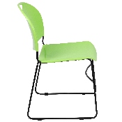 HERCULES Series 880 lb. Capacity Green Ultra-Compact Stack Chair with Black Powder Coated Frame, RUT-188-GN-GG