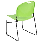 HERCULES Series 880 lb. Capacity Green Ultra-Compact Stack Chair with Black Powder Coated Frame, RUT-188-GN-GG