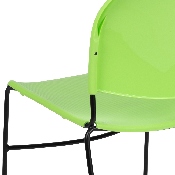 HERCULES Series 880 lb. Capacity Green Ultra-Compact Stack Chair with Black Powder Coated Frame, RUT-188-GN-GG