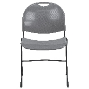 HERCULES Series 880 lb. Capacity Gray Ultra-Compact Stack Chair with Black Powder Coated Frame, RUT-188-GY-GG