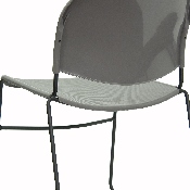 HERCULES Series 880 lb. Capacity Gray Ultra-Compact Stack Chair with Black Powder Coated Frame, RUT-188-GY-GG