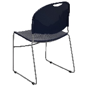 HERCULES Series 880 lb. Capacity Navy Ultra-Compact Stack Chair with Silver Powder Coated Frame, RUT-188-NY-GG