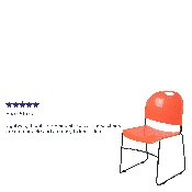 HERCULES Series 880 lb. Capacity Orange Ultra-Compact Stack Chair with Black Powder Coated Frame, RUT-188-OR-GG