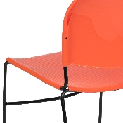 HERCULES Series 880 lb. Capacity Orange Ultra-Compact Stack Chair with Black Powder Coated Frame, RUT-188-OR-GG