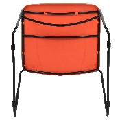 HERCULES Series 880 lb. Capacity Orange Ultra-Compact Stack Chair with Black Powder Coated Frame, RUT-188-OR-GG