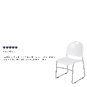 HERCULES Series 880 lb. Capacity White Ultra-Compact Stack Chair with Silver Powder Coated Frame, RUT-188-WH-GG