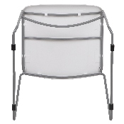 HERCULES Series 880 lb. Capacity White Ultra-Compact Stack Chair with Silver Powder Coated Frame, RUT-188-WH-GG
